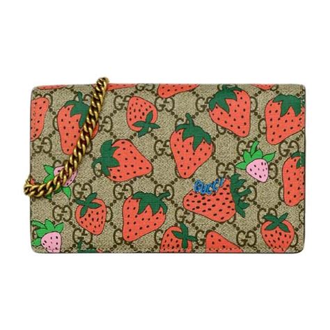 gucci strawberry pouch|gucci bag with butterfly buckle.